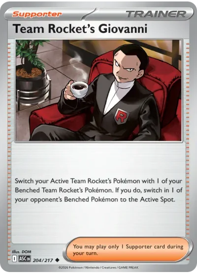 Team Rocket's Giovanni 204 Ascended Heroes Pokemon Card