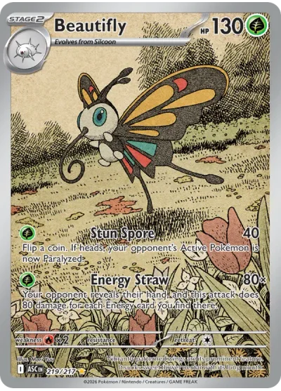 Beautifly 219 Ascended Heroes Pokemon Card