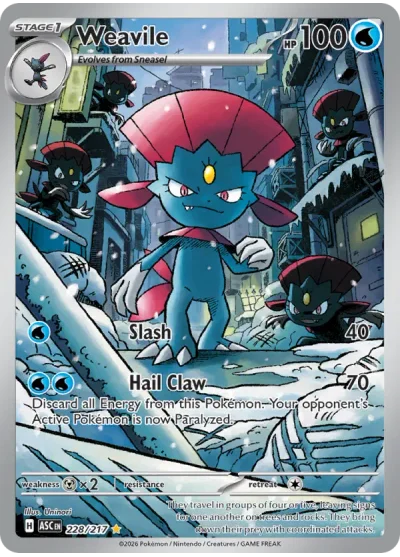 Weavile 228 Ascended Heroes Pokemon Card