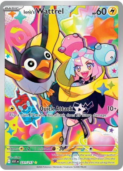 Iono's Wattrel 231 Ascended Heroes Pokemon Card