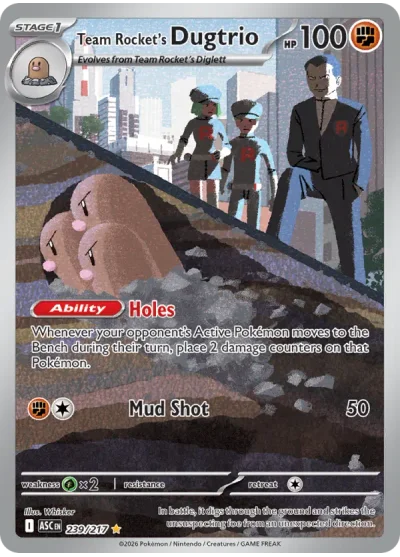 Team Rocket's Dugtrio 239 Ascended Heroes Pokemon Card