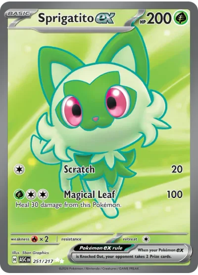 Sprigatito ex 251 Ascended Heroes Pokemon Card