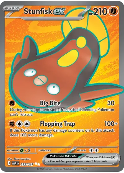 Stunfisk ex 252 Ascended Heroes Pokemon Card