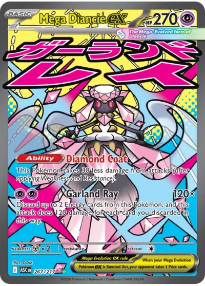 Mega Diancie ex 267 Ascended Heroes Pokemon Card
