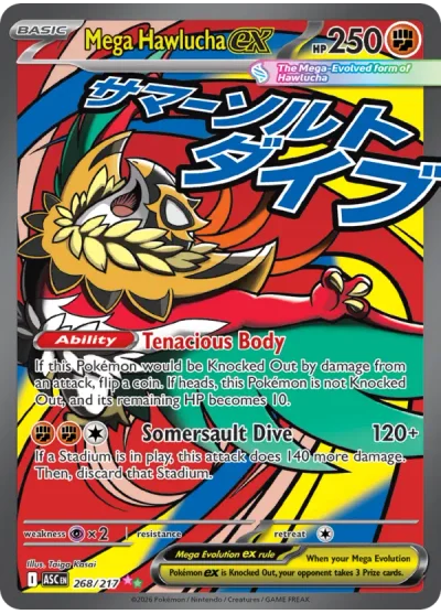 Mega Hawlucha ex 268 Ascended Heroes Pokemon Card