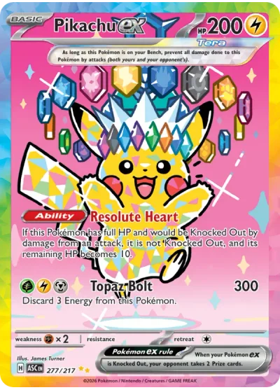 Pikachu ex 277 Ascended Heroes Pokemon Card
