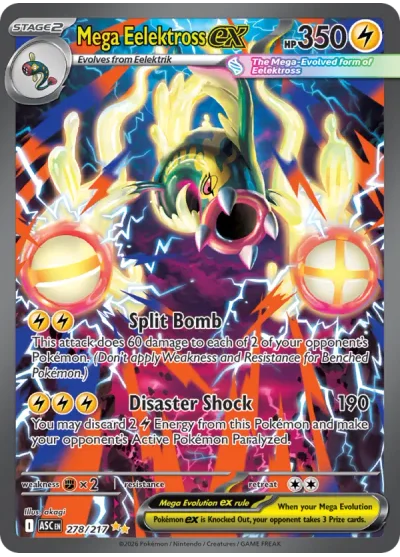 Mega Eelektross ex 278 Ascended Heroes Pokemon Card