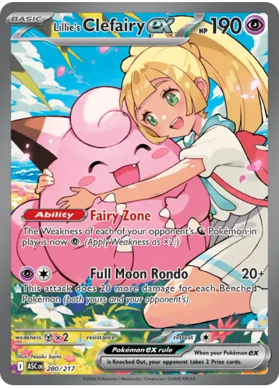 Lillie's Clefairy ex 280 Ascended Heroes Pokemon Card