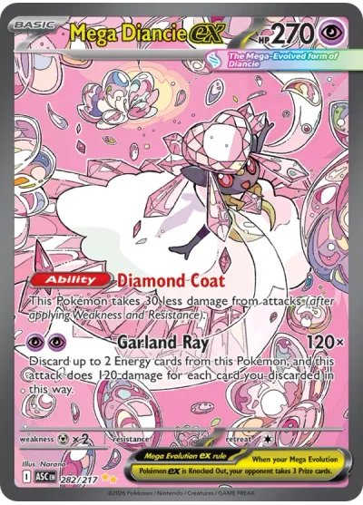 Mega Diancie ex 282 Ascended Heroes Pokemon Card