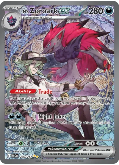 N's Zoroark ex 286 Ascended Heroes Pokemon Card