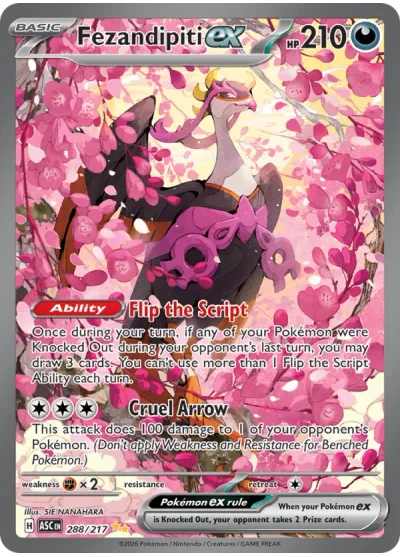 Fezandipiti ex 288 Ascended Heroes Pokemon Card