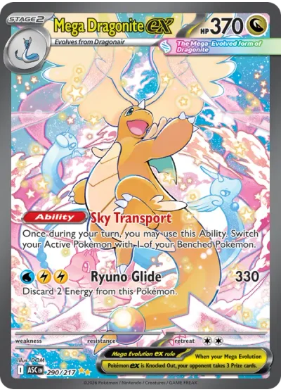 Mega Dragonite ex 290 Ascended Heroes Pokemon Card
