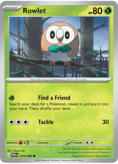 Rowlet 010 Perfect Order (ME3) Pokemon Card