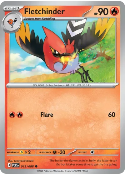 Fletchinder 013 Perfect Order (ME3) Pokemon Card