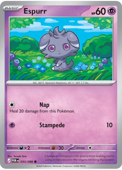 Espurr 033 Perfect Order (ME3) Pokemon Card