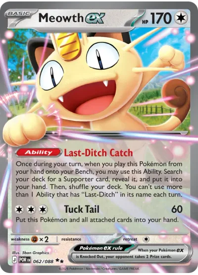 Meowth ex 062 Perfect Order (ME3) Pokemon Card