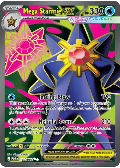 Mega Starmie ex 102 Perfect Order (ME3) Pokemon Card