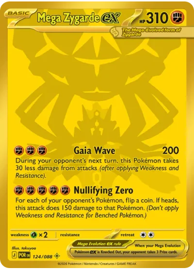 Mega Zygarde ex 124 Perfect Order (ME3) Pokemon Card