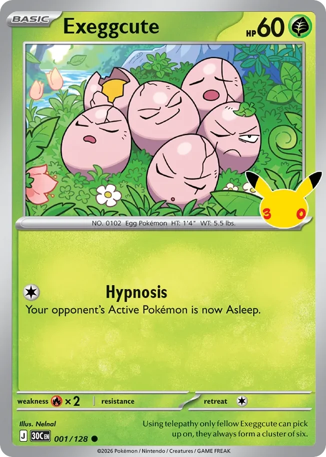 Exeggcute 001 30th Celebration (ME55) Pokemon Card