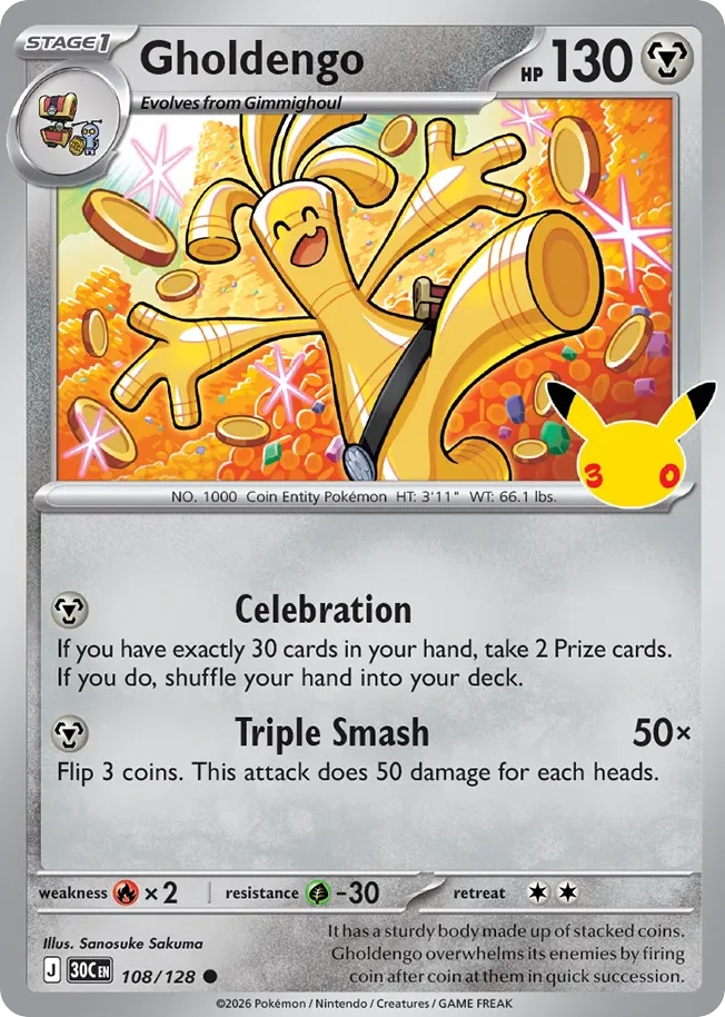 Gholdengo 108 30th Celebration (ME55) Pokemon Card