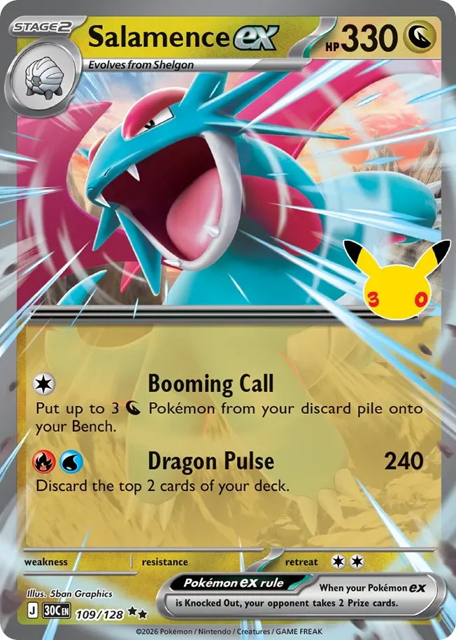 Salamence ex 109 30th Celebration (ME55) Pokemon Card