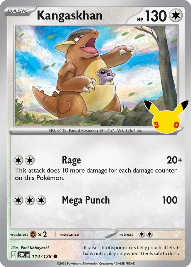 Kangaskhan 114 30th Celebration (ME55) Pokemon Card