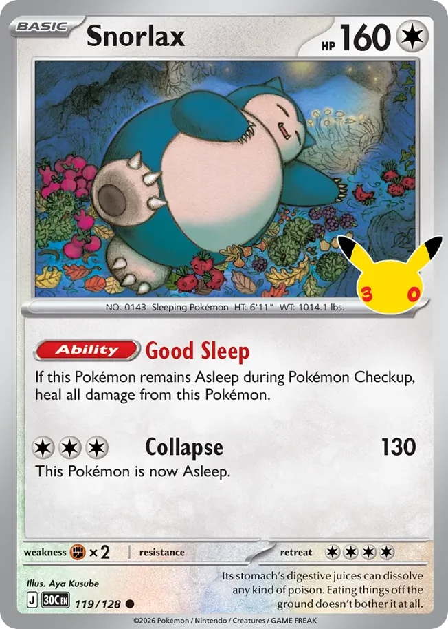 Snorlax 119 30th Celebration (ME55) Pokemon Card