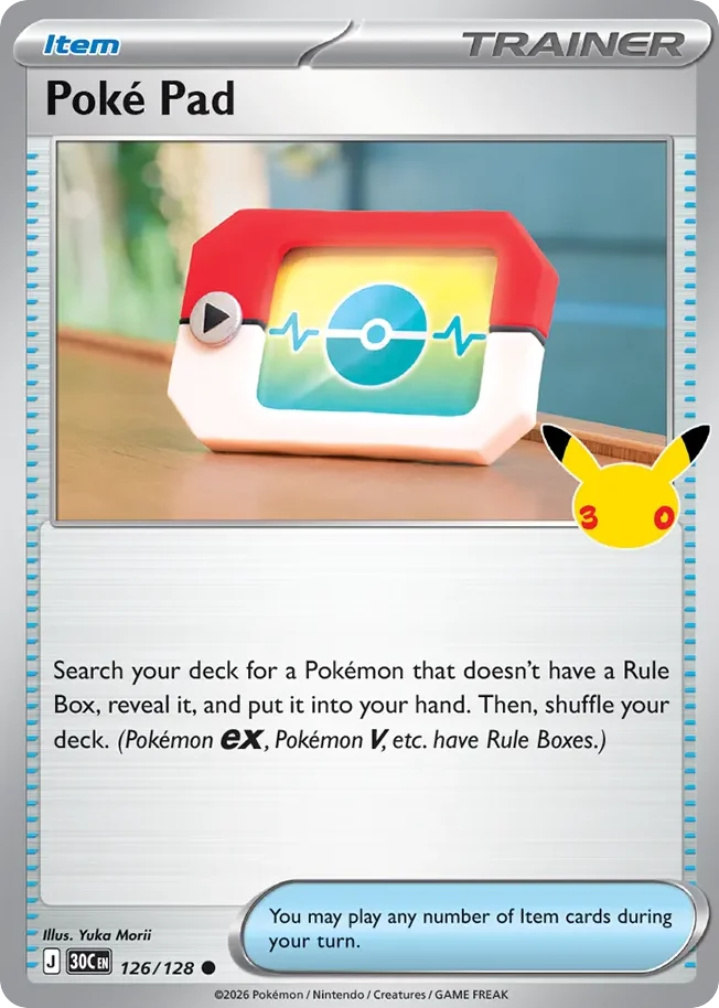 Poké Pad 126 30th Celebration (ME55) Pokemon Card