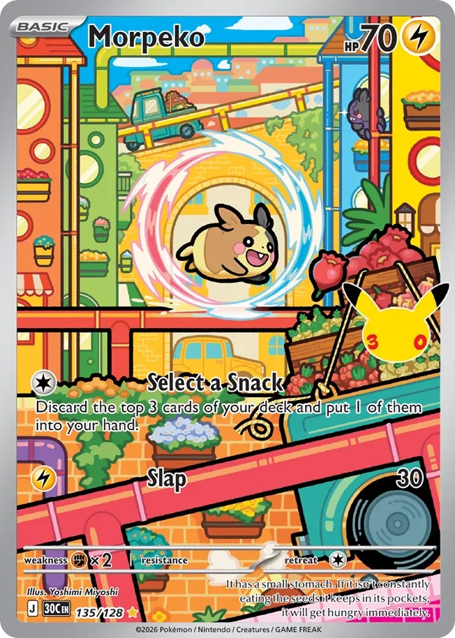 Morpeko 135 30th Celebration (ME55) Pokemon Card