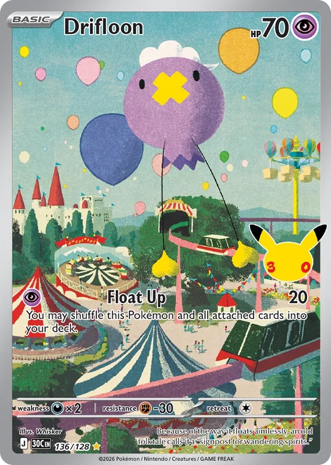 Drifloon 136 30th Celebration (ME55) Pokemon Card