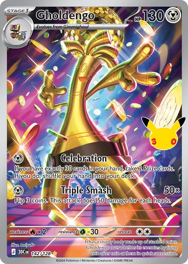 Gholdengo 142 30th Celebration (ME55) Pokemon Card