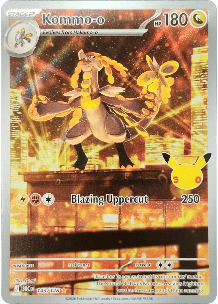 Kommo-o 143 30th Celebration (ME55) Pokemon Card