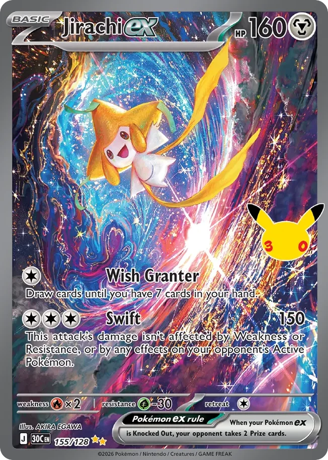 Jirachi ex 155 30th Celebration (ME55) Pokemon Card