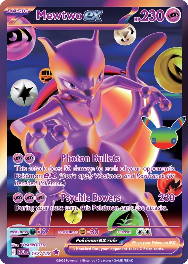 Mewtwo ex 157 30th Celebration (ME55) Pokemon Card