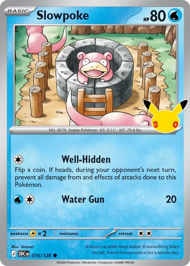 Slowpoke 016 30th Celebration (ME55) Pokemon Card