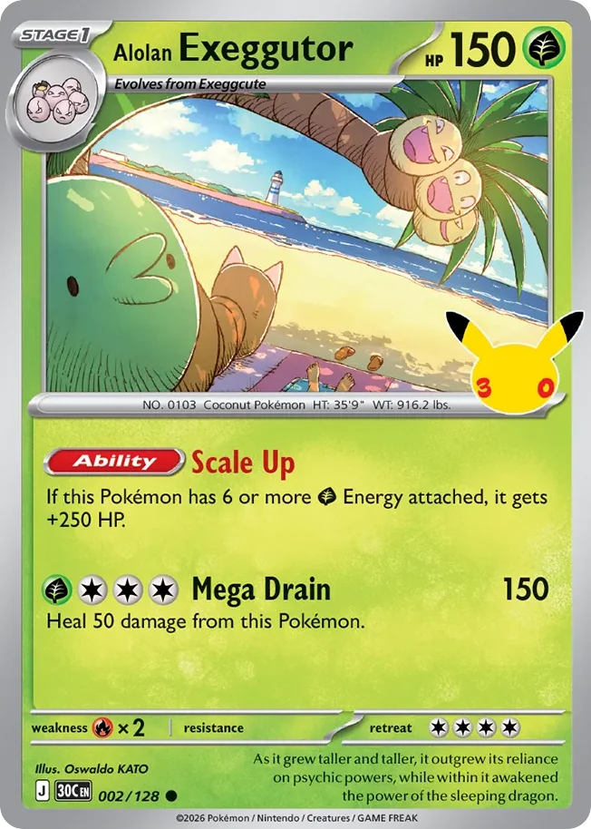 Alolan Exeggutor 002 30th Celebration (ME55) Pokemon Card