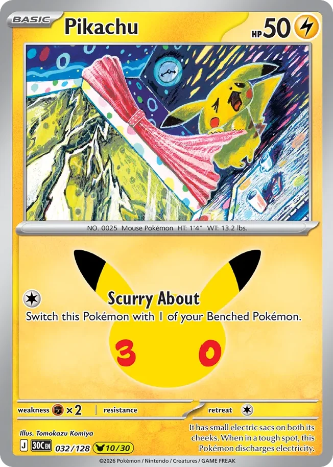 Pikachu 032 30th Celebration (ME55) Pokemon Card