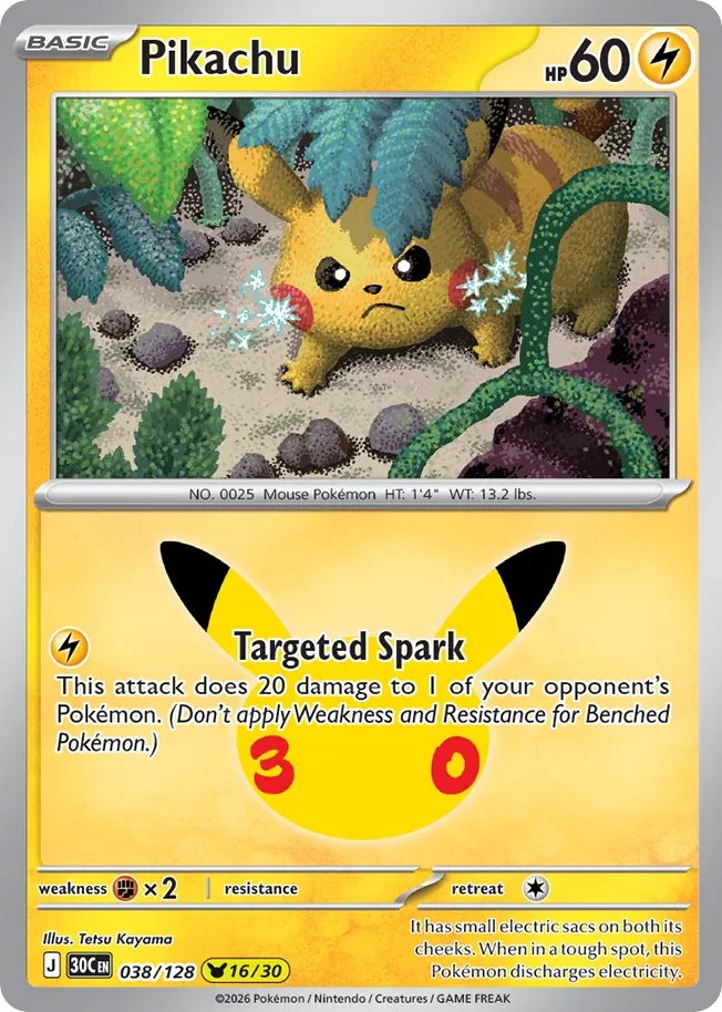 Pikachu 038 30th Celebration (ME55) Pokemon Card