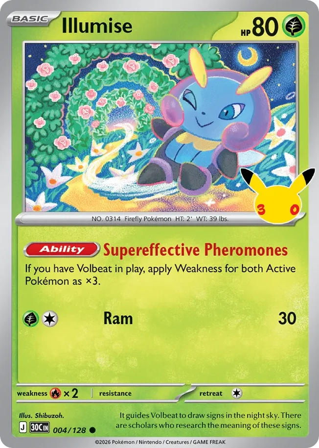 Illumise 004 30th Celebration (ME55) Pokemon Card