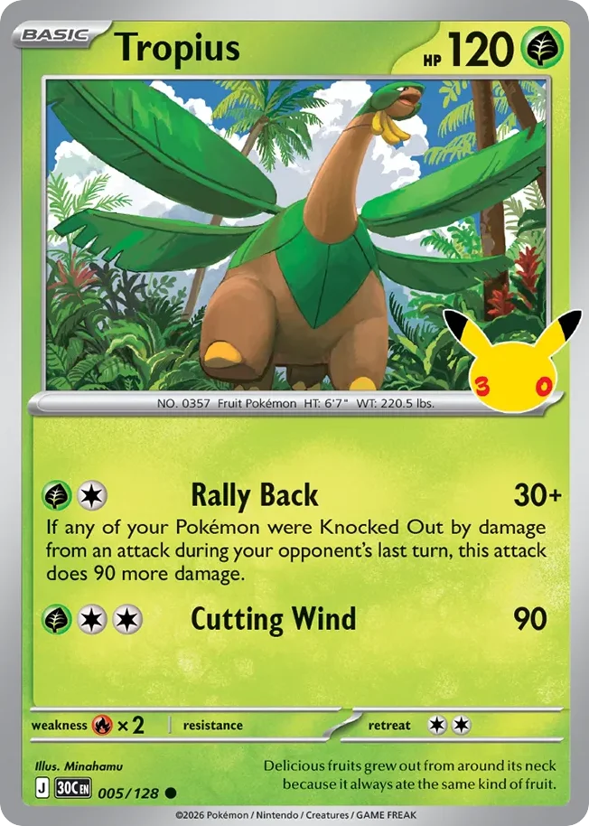 Tropius 005 30th Celebration (ME55) Pokemon Card