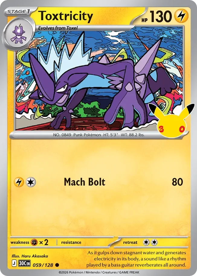 Toxtricity 059 30th Celebration (ME55) Pokemon Card