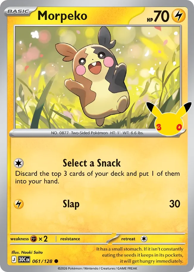Morpeko 061 30th Celebration (ME55) Pokemon Card