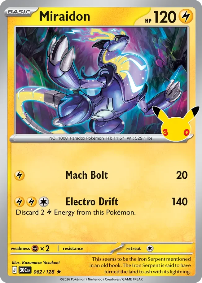 Miraidon 062 30th Celebration (ME55) Pokemon Card