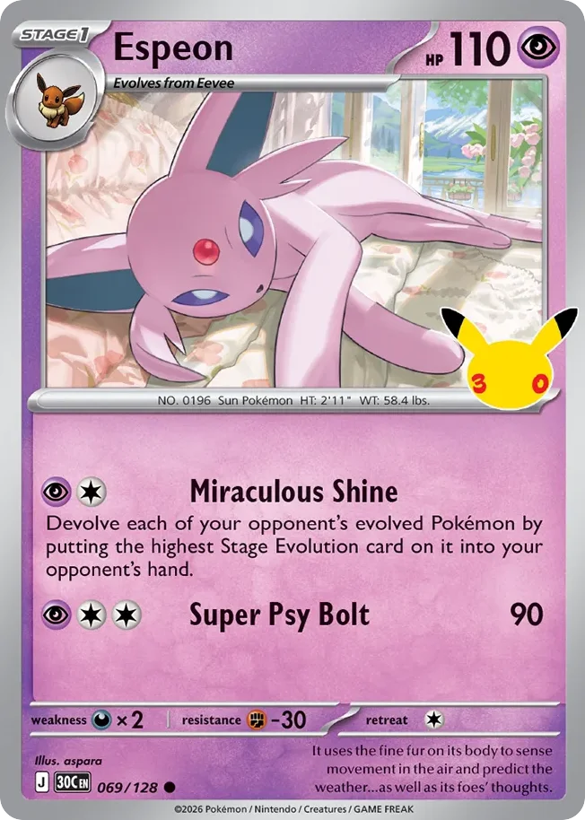 Espeon 069 30th Celebration (ME55) Pokemon Card