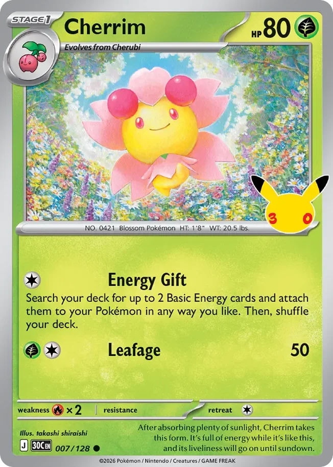 Cherrim 007 30th Celebration (ME55) Pokemon Card