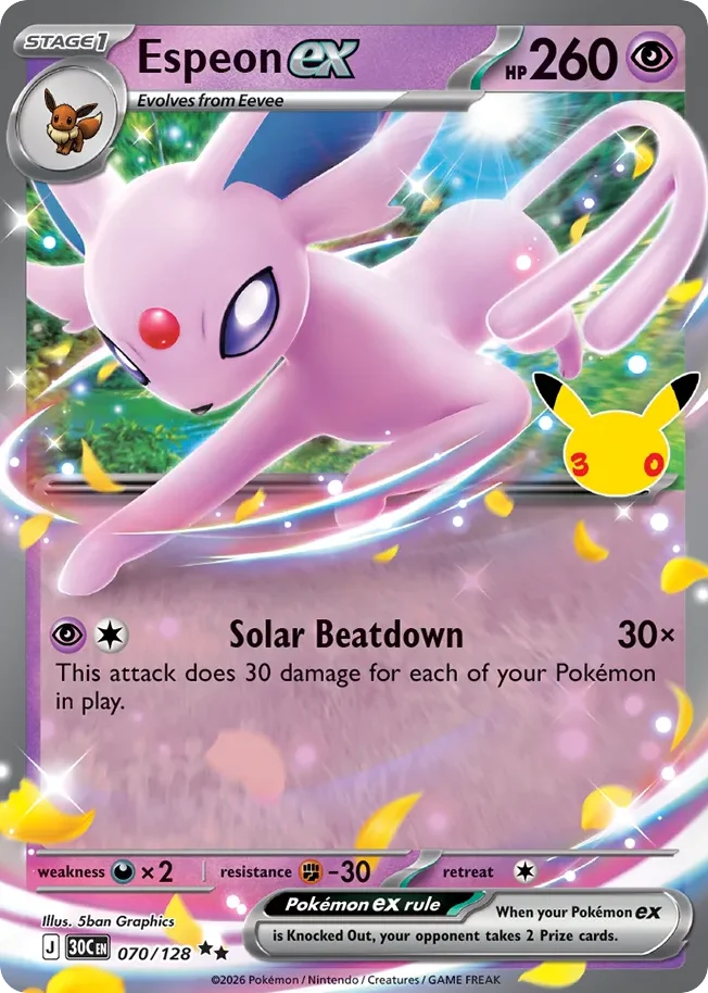 Espeon ex 070 30th Celebration (ME55) Pokemon Card