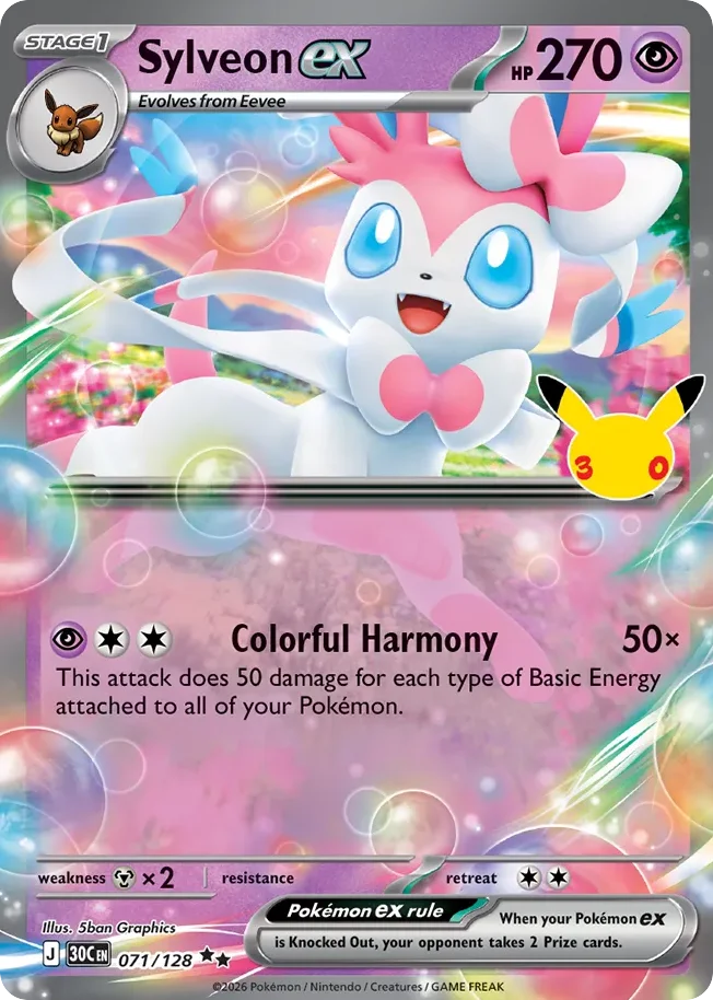 Sylveon ex 071 30th Celebration (ME55) Pokemon Card