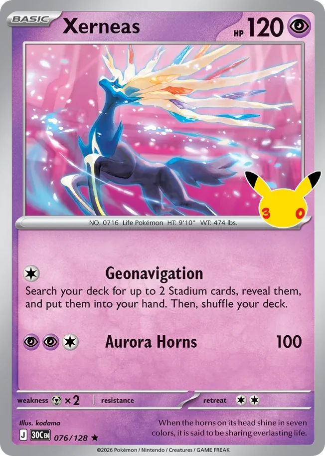 Xerneas 076 30th Celebration (ME55) Pokemon Card