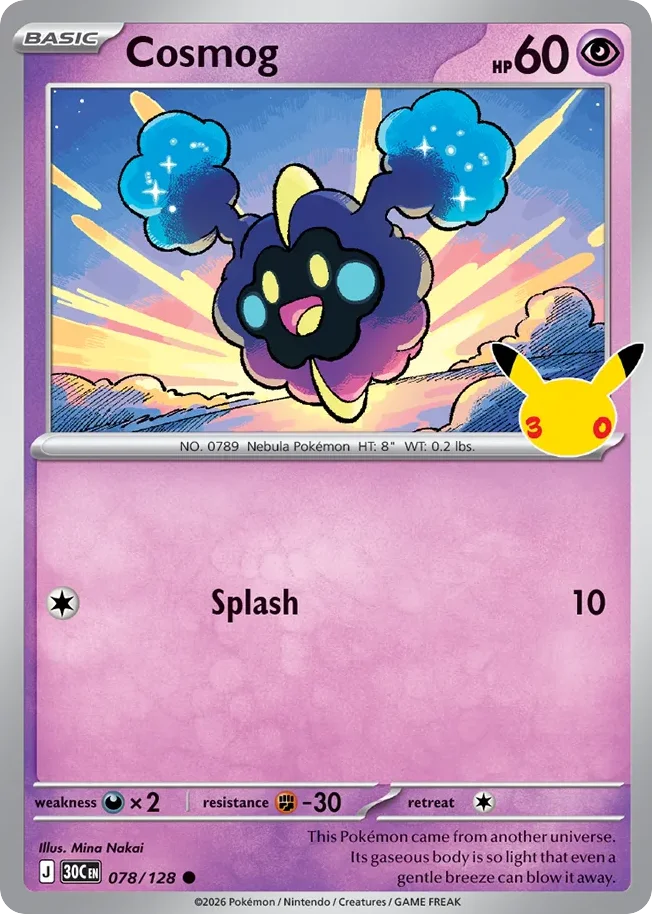 Cosmog 078 30th Celebration (ME55) Pokemon Card
