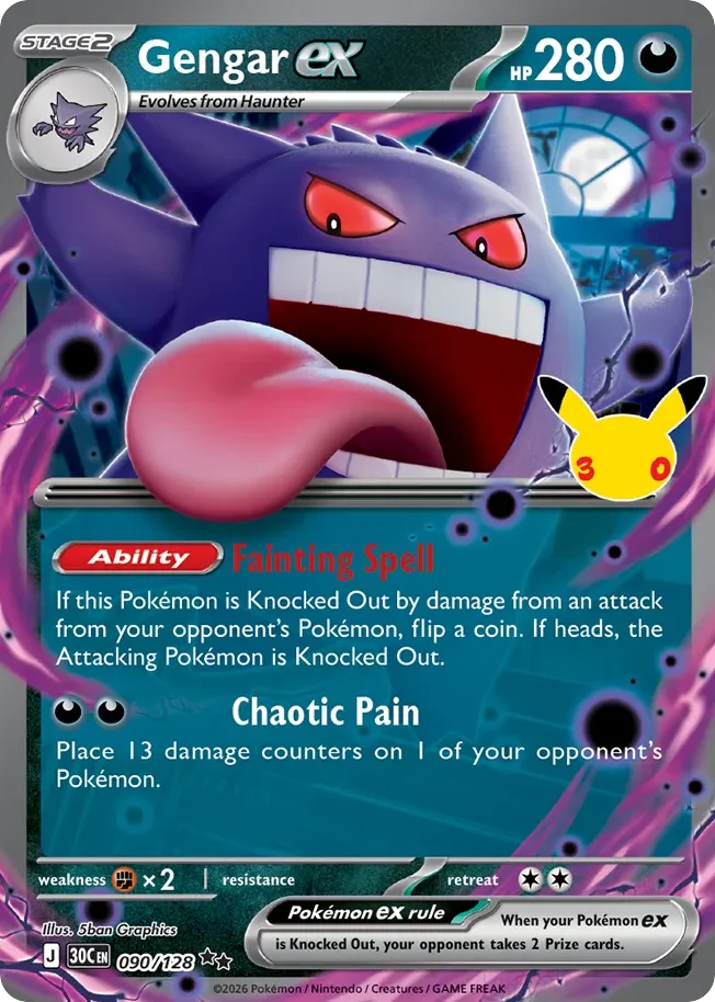 Gengar ex 090 30th Celebration (ME55) Pokemon Card